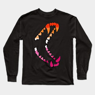 Wolf Teeth Pride: Lesbian Pride Long Sleeve T-Shirt